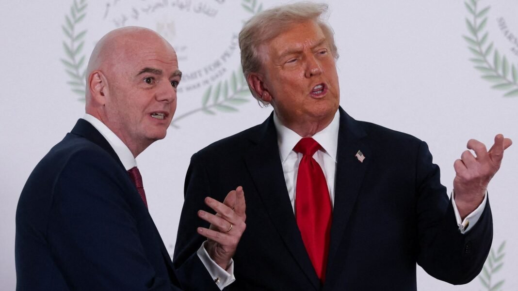 Iran to play World Cup games in USA as planned FIFA president Gianni Infantino (left) with US president Donald Trump
