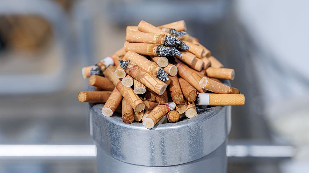 Overflowing ashtray