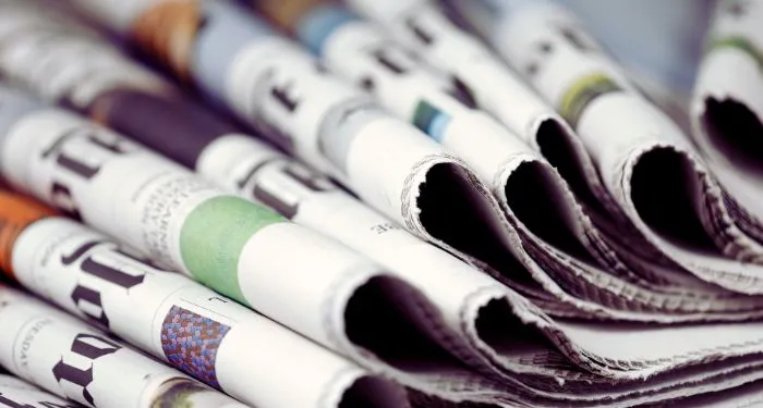 newspapers in loose stack