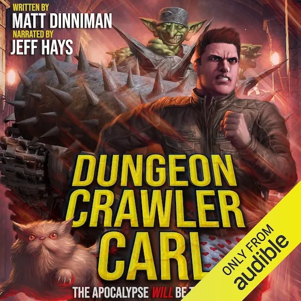 Audible exclusive audiobook cover of Dungeon Crawler Carl by Matt Dinniman
