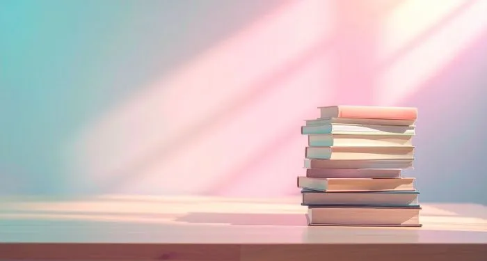 Image of a colorful stack of books