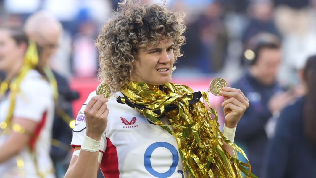 Ellie Kildunne - the golden girl of English rugby - celebrates after inspiring yet another Grand Slam triumph for the Red Roses