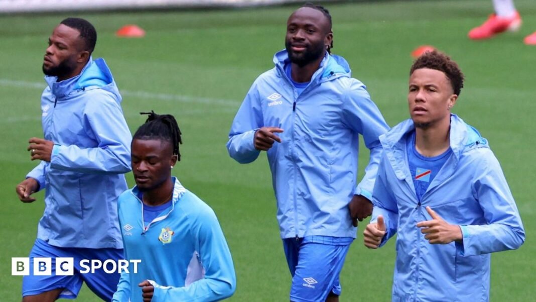 Mayor cancels DR Congo friendly over Ebola concern DR Congo's players train at Liege's stadium before their friendly with Denmark