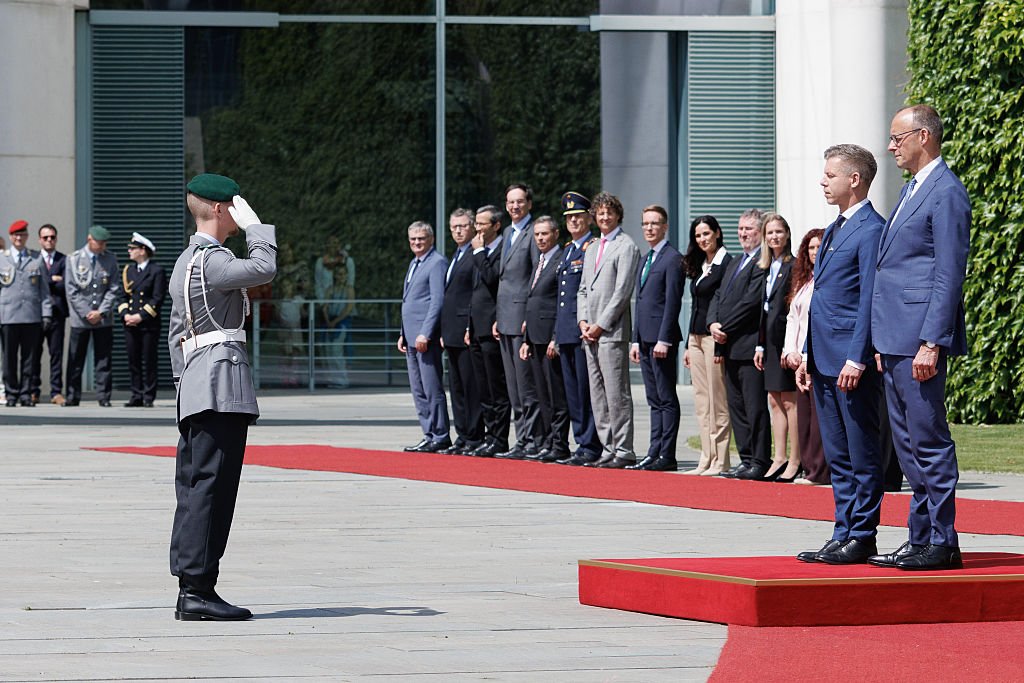 German Chancellor Friedrich Merz and new Hungarian Prime Minister Peter Magyar in Berlin. (Photo by Carsten Koall/Getty Images)