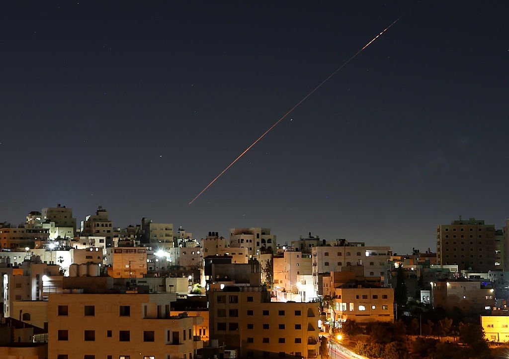 Iranian missiles seen over Hebron sky following attack on Israel