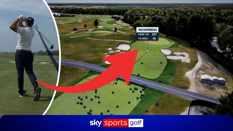 Bryson DeChambeau hits a jaw-dropping 427-yard drive on the 12th, which is an  472-yard hole at Shinnecock Hills.
