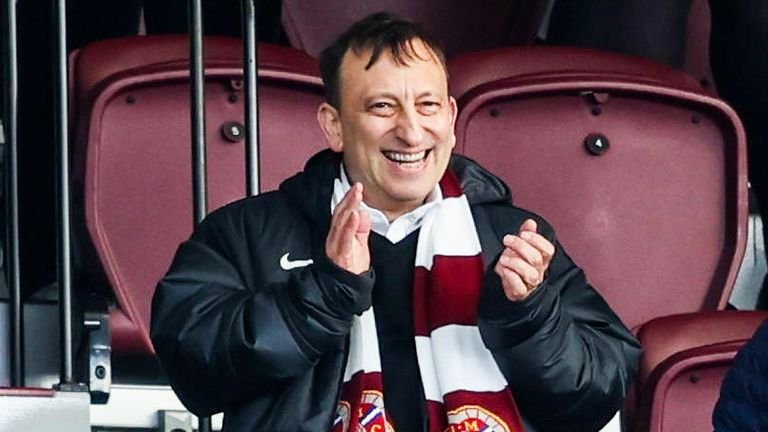 EDINBURGH, SCOTLAND - OCTOBER 26: Hearts investor Tony Bloom during a William Hill Premiership match between Heart of Midlothian and Celtic at Tynecastle Park, on October 26, 2025, in Edinburgh, Scotland. (Photo by Craig Foy / SNS Group)