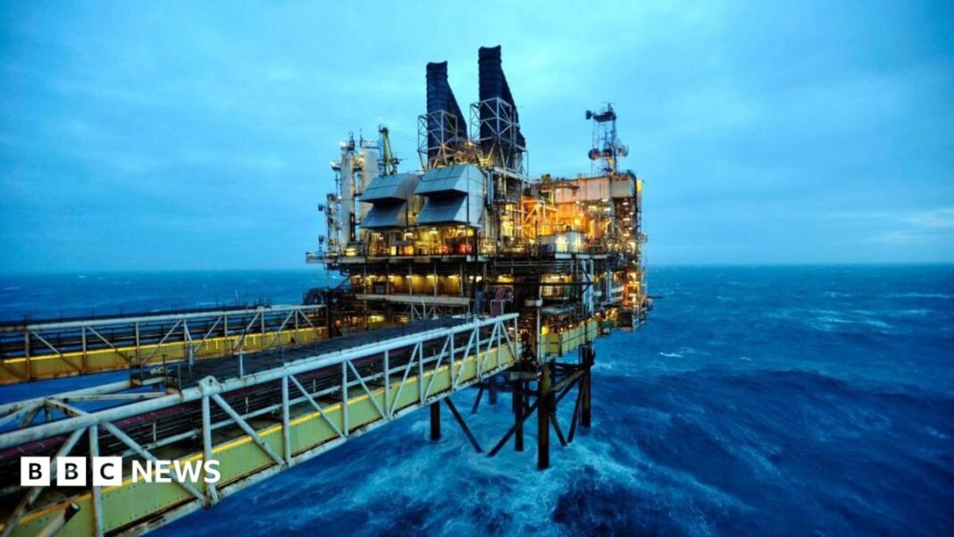 A general view of the BP ETAP (Eastern Trough Area Project) oil platform in the North Sea on February 24, 2014, around 100 miles east of Aberdeen, Scotland.