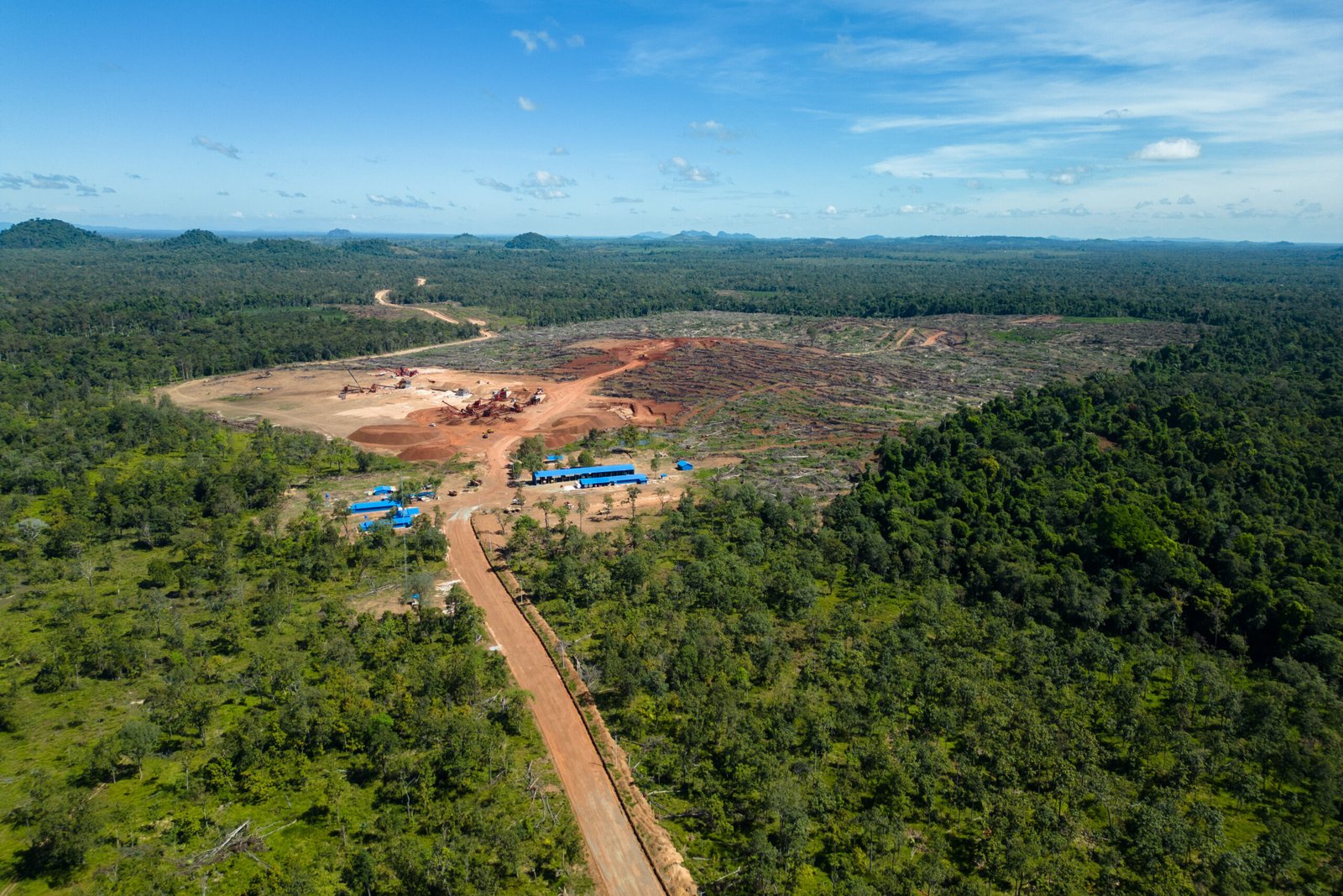 A mining site in Preah Vihear province, Cambodia, that sits inside Prey Lang Wildlife Sanctuary, a protected forest. Image by Gerald Flynn/Mongabay.