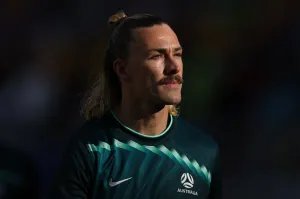 25 Hottest Soccer Stars at the 2026 World Cup: Rodrigo De Paul, Jude Bellingham, Christian Pulisic and More 41 SANTA CLARA, CALIFORNIA - JUNE 25: Australia player Jackson Irvine looks on during the FIFA World Cup 2026 Group D match between Paraguay and Australia at San Francisco Bay Area Stadium on June 25, 2026 in Santa Clara, California. (Photo by Stu Forster/Getty Images)