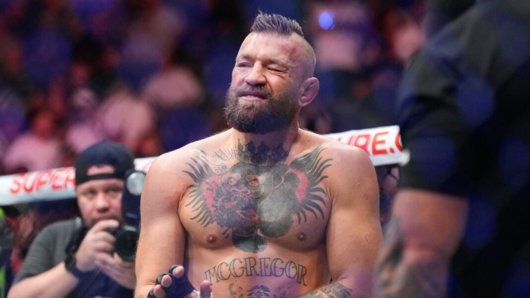 McGregor to undergo surgery but hopes to fight again Conor McGregor reacts after losing to Max Holloway in a welterweight fight at the UFC 329 mixed martial arts event Saturday, July 11, 2026, in Las Vegas. (AP Photo/John Locher)