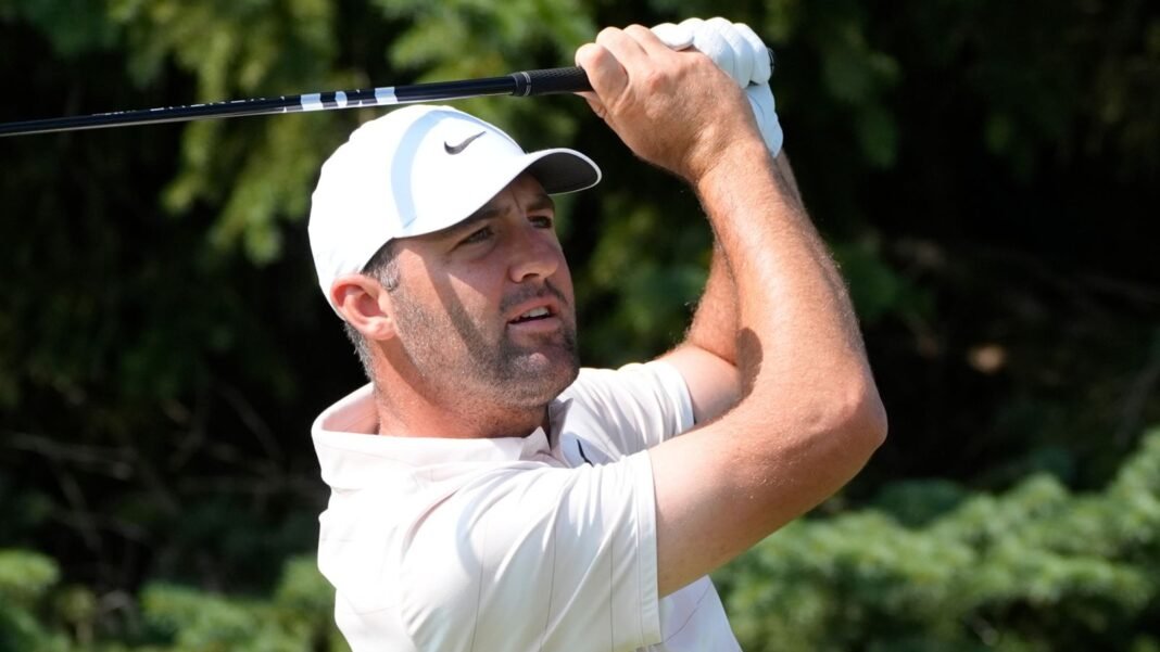 Scheffler bounces back from Open putting woes with strong start Scottie Scheffler hits from the second tee during the first round of the 3M Open golf tournament at the Tournament Players Club Thursday, July 23, 2026, in Blaine, Minn. (AP Photo/Bruce Kluckhohn)