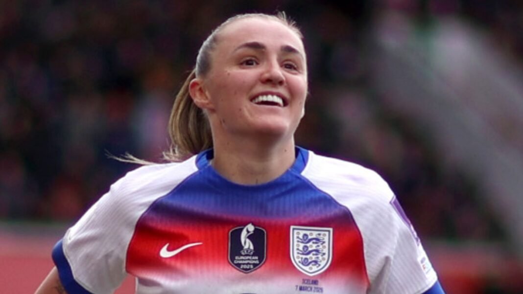 Georgia Stanway celebrates after doubling England's lead against Iceland