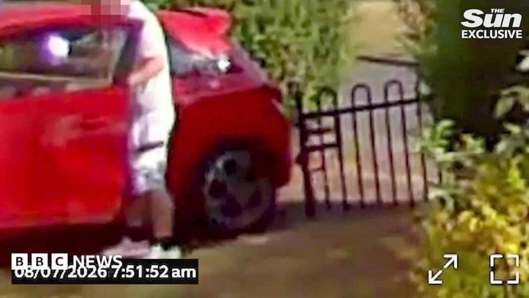 Suspect in Ann Widdecombe murder seen on CCTV getting into Ann Widdecombe smiles as she looks to the right. She is wearing a blue blazer and a flowery blue and white top.
