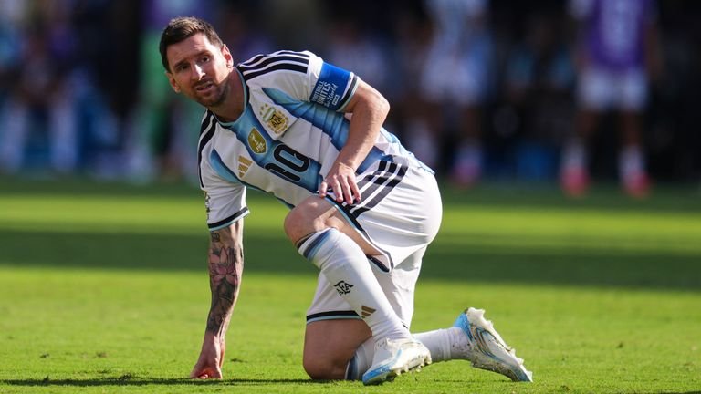 Argentina's Lionel Messi looks on during the World Cup final (AP Photo/Abbie Parr)