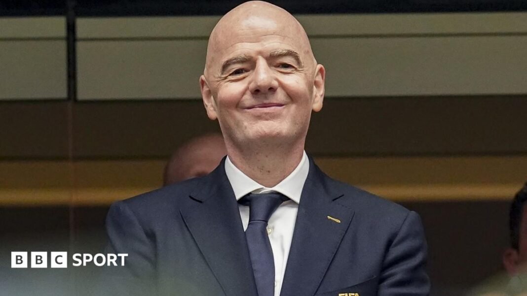 Gianni Infantino watches on during the 2026 World Cup