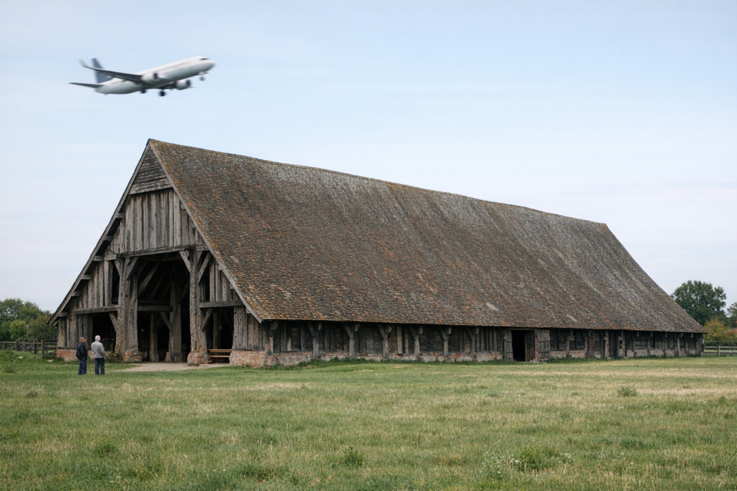 Historic 600-year-old barn at Harmondsworth faces risk from Heathrow expansion Historic 600-year-old barn at Harmondsworth faces risk from Heathrow expansion