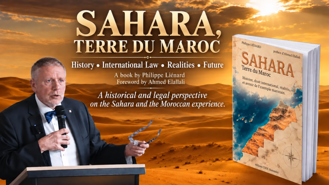 Sahara terre du Maroc english Sahara Terre du Maroc book promotion over desert sunset