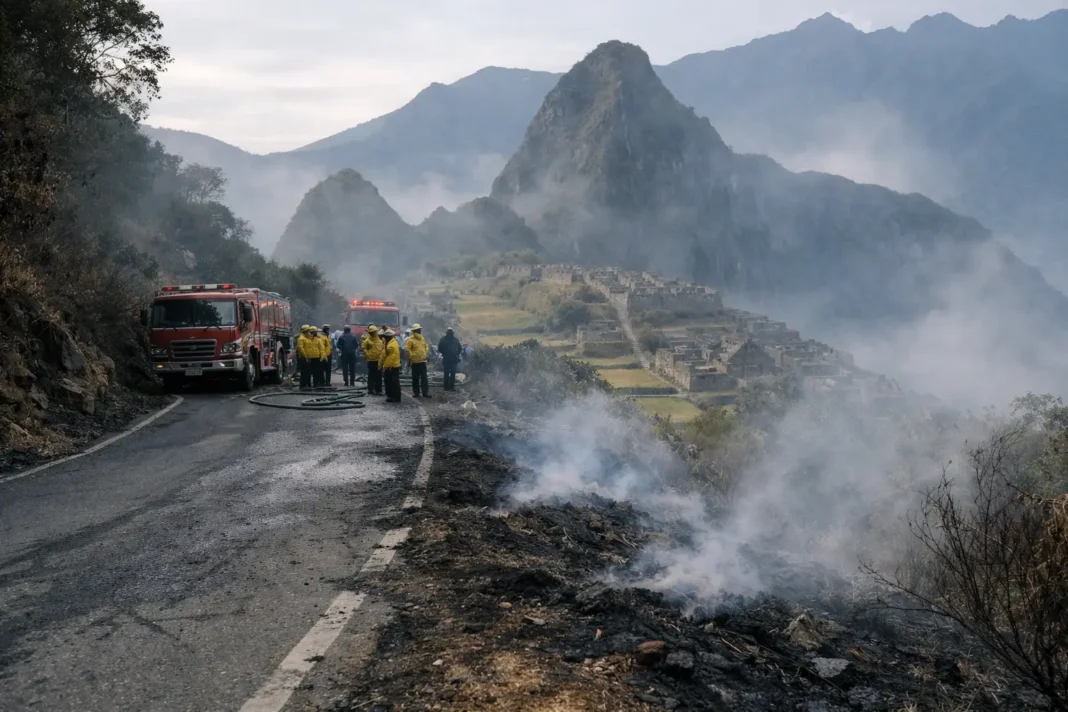 Fire on road to Machu Picchu kills one, injures two